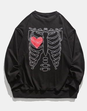 ACT Skeleton Sweater Black, XS - Streetwear Sweatshirts - Slick Street