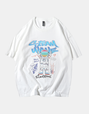 STEAM WAVE T-Shirt White, XS - Streetwear Tops - Slick Street