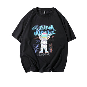 STEAM WAVE T-Shirt , - Streetwear Tops - Slick Street