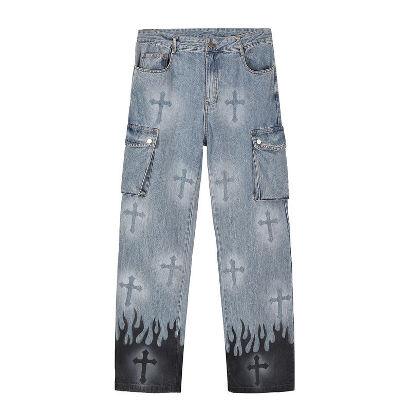 Blazed Crosses Jeans Light Blue, XS - Streetwear Jeans - Slick Street