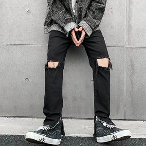 Basic Ripped Jeans , - Streetwear Jeans - Slick Street