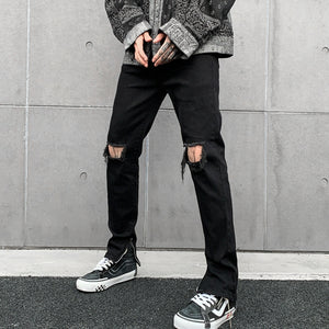 Basic Ripped Jeans , - Streetwear Jeans - Slick Street