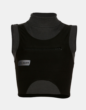 KL ALIEN Vest Black, XS - Streetwear Tank Tops - Slick Street