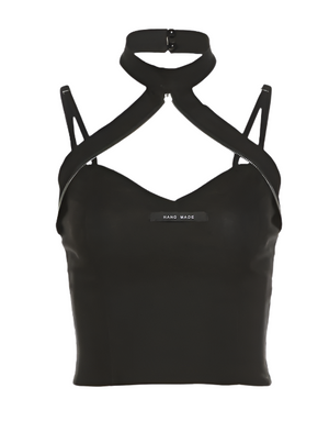 Neck Strap Vest Black, XS - Streetwear Tank Tops - Slick Street