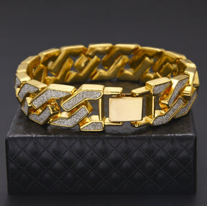 Sand Blast. Iced Cuban Bracelet ,  - Streetwear Jewellery - Slick Street