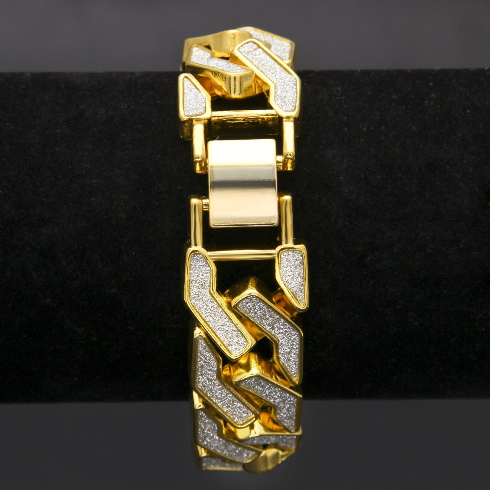 Sand Blast. Iced Cuban Bracelet ,  - Streetwear Jewellery - Slick Street