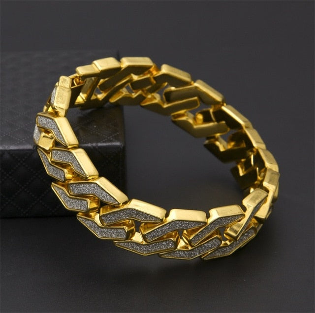 Sand Blast. Iced Cuban Bracelet ,  - Streetwear Jewellery - Slick Street