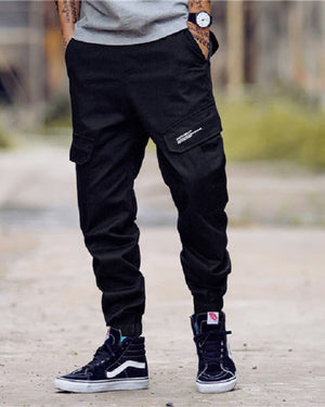 Tactical Camo Cargo Pants Black, 28 - Streetwear Cargo Pants - Slick Street