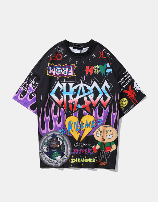 CHAOS X T-Shirt Black, XS - Streetwear T-Shirts - Slick Street