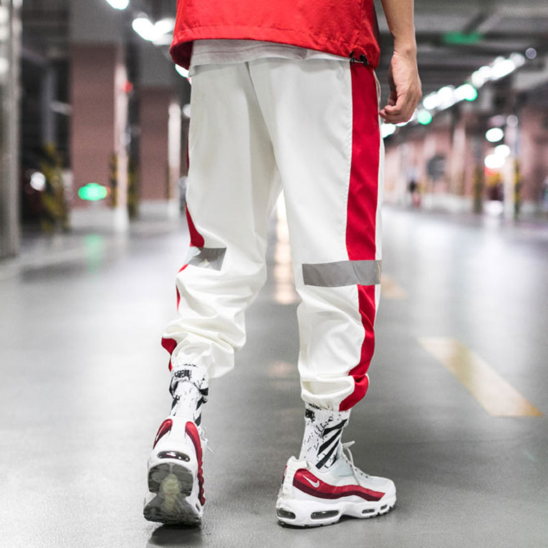 Side Striped Reflective Joggers , - Streetwear Joggers - Slick Street