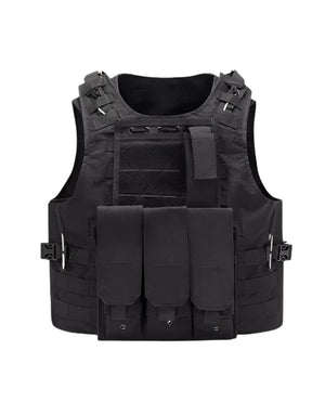 Tactical Camo Vest Black, One Size - Streetwear Vest - Slick Street