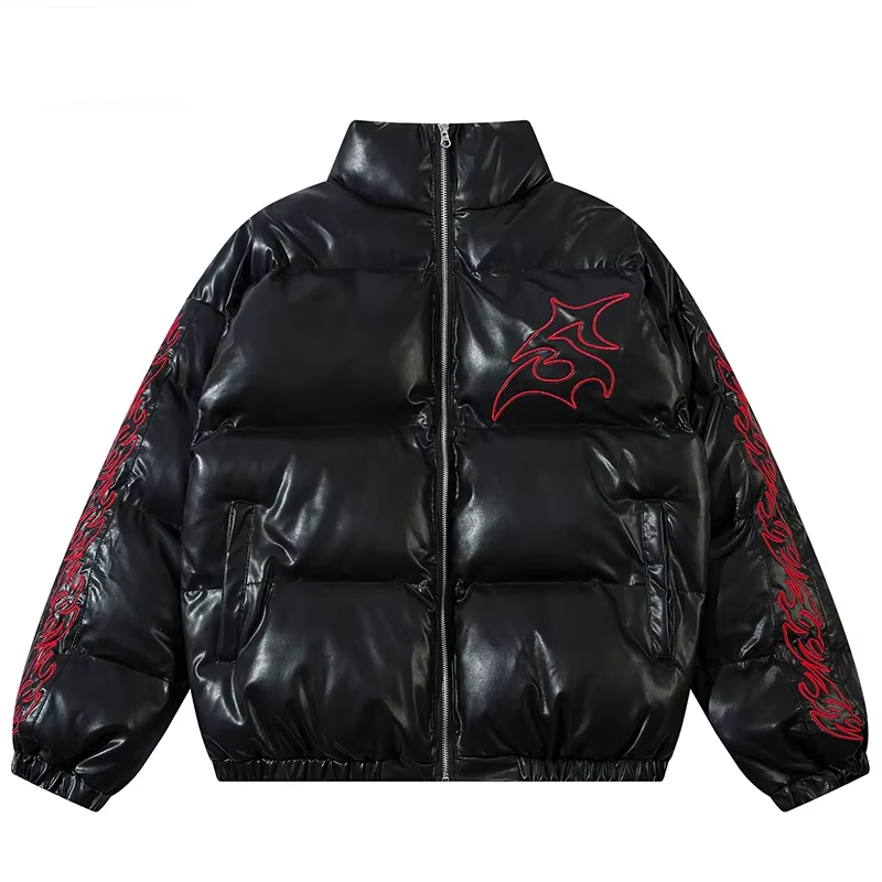 Slick 'Slasher' Puffer Jacket Black, S - Streetwear Jacket - Slick Street