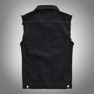 Biker Denim Vest , - Streetwear Vest - Slick Street