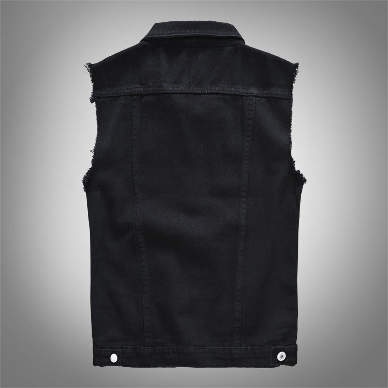 Biker Denim Vest , - Streetwear Vest - Slick Street