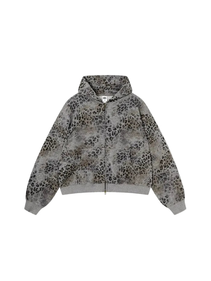 Leopard Camo Zip Hoodie