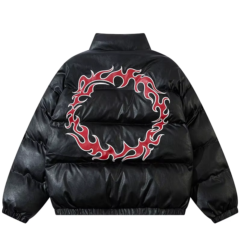 Slick 'Flame' Puffer Jacket ,  - Streetwear Jacket - Slick Street