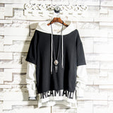 Double Layered 'Dreamland' Hoodie Black White, XS - Streetwear Hoodie - Slick Street