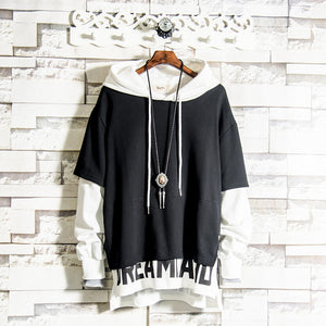 Double Layered 'Dreamland' Hoodie Black White, XS - Streetwear Hoodie - Slick Street