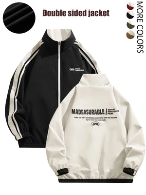 Reversible Loose Fit Zipper Jacket , - Streetwear Jacket - Slick Street