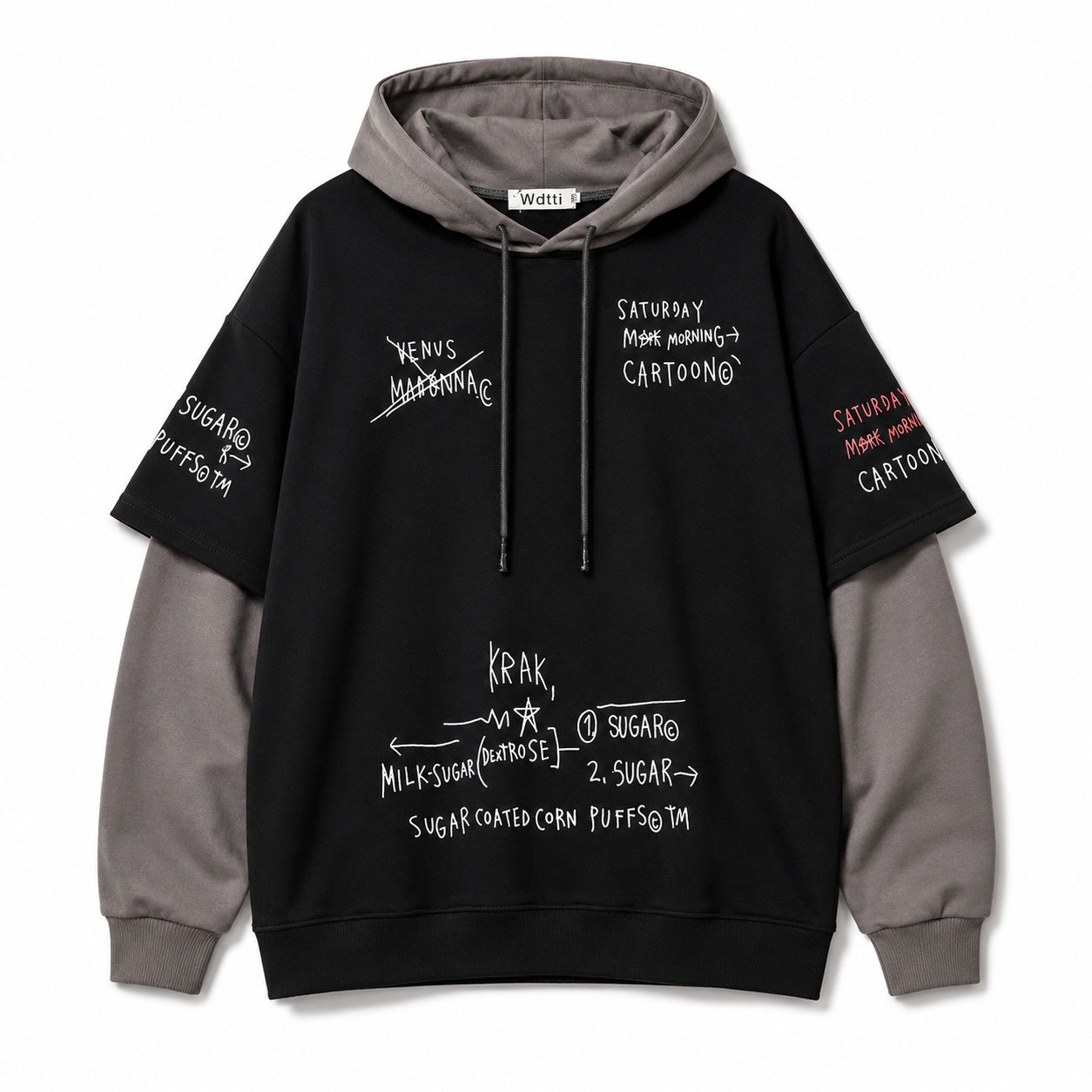 Afterclass Layered Hoodie Black, XS - Streetwear Hoodie - Slick Street