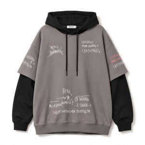 Afterclass Layered Hoodie Grey, XS - Streetwear Hoodie - Slick Street
