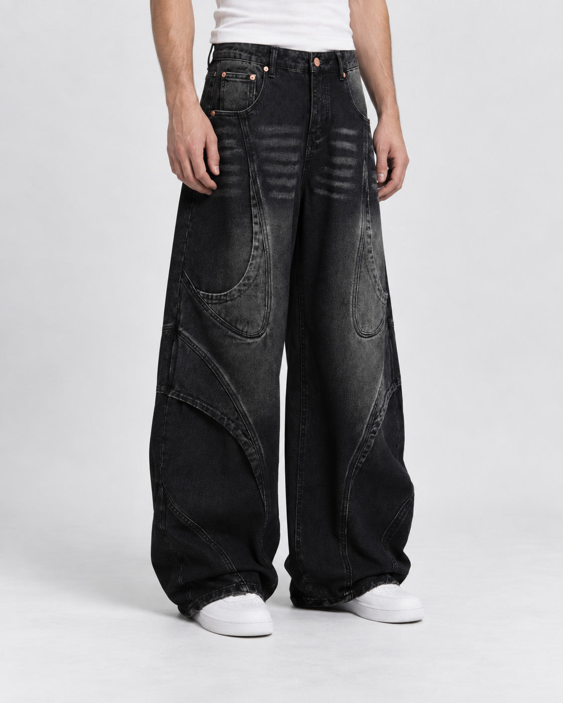 Arc Panel Denim Jeans , - Streetwear Jeans - Slick Street