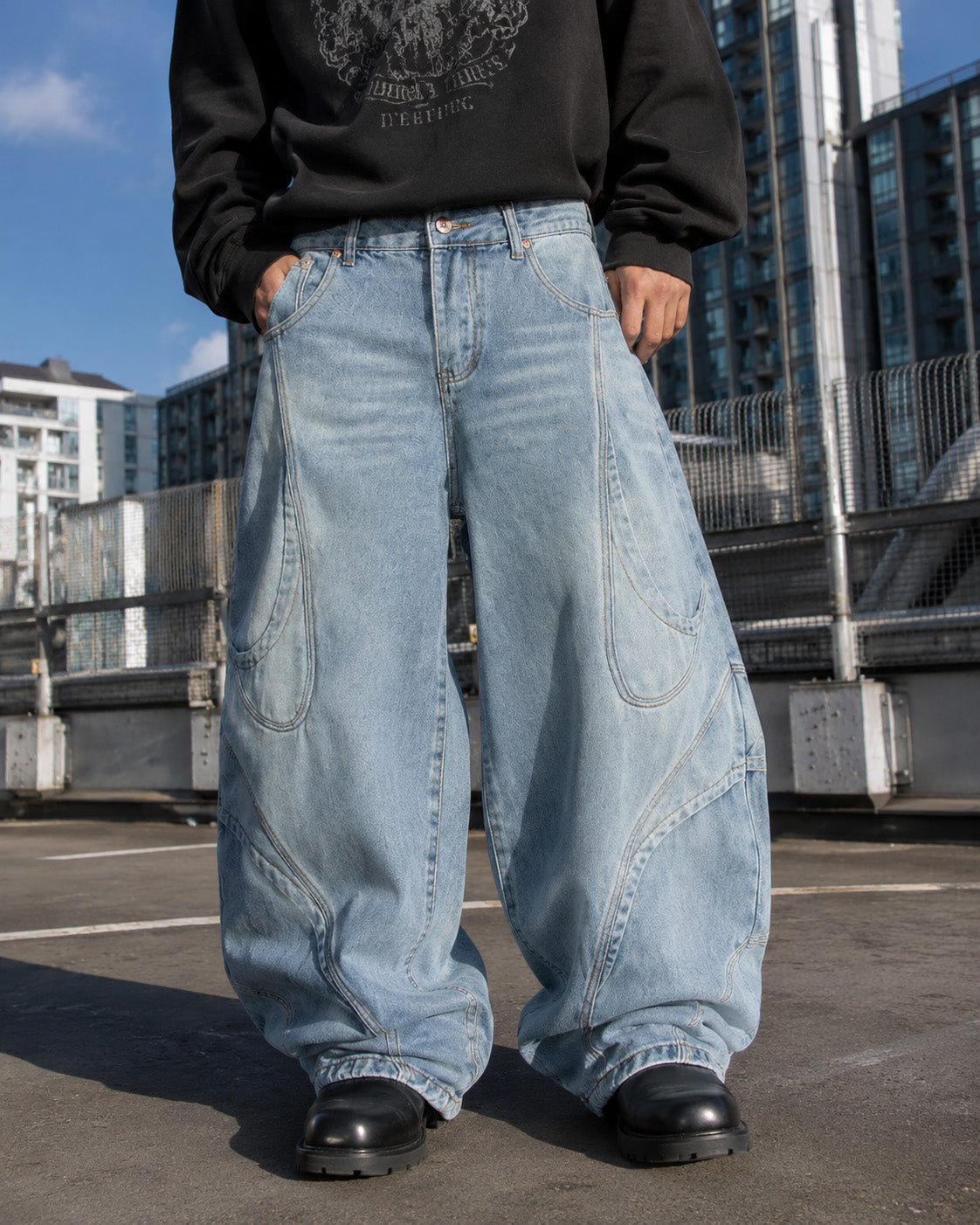 Arc Panel Denim Jeans , - Streetwear Jeans - Slick Street