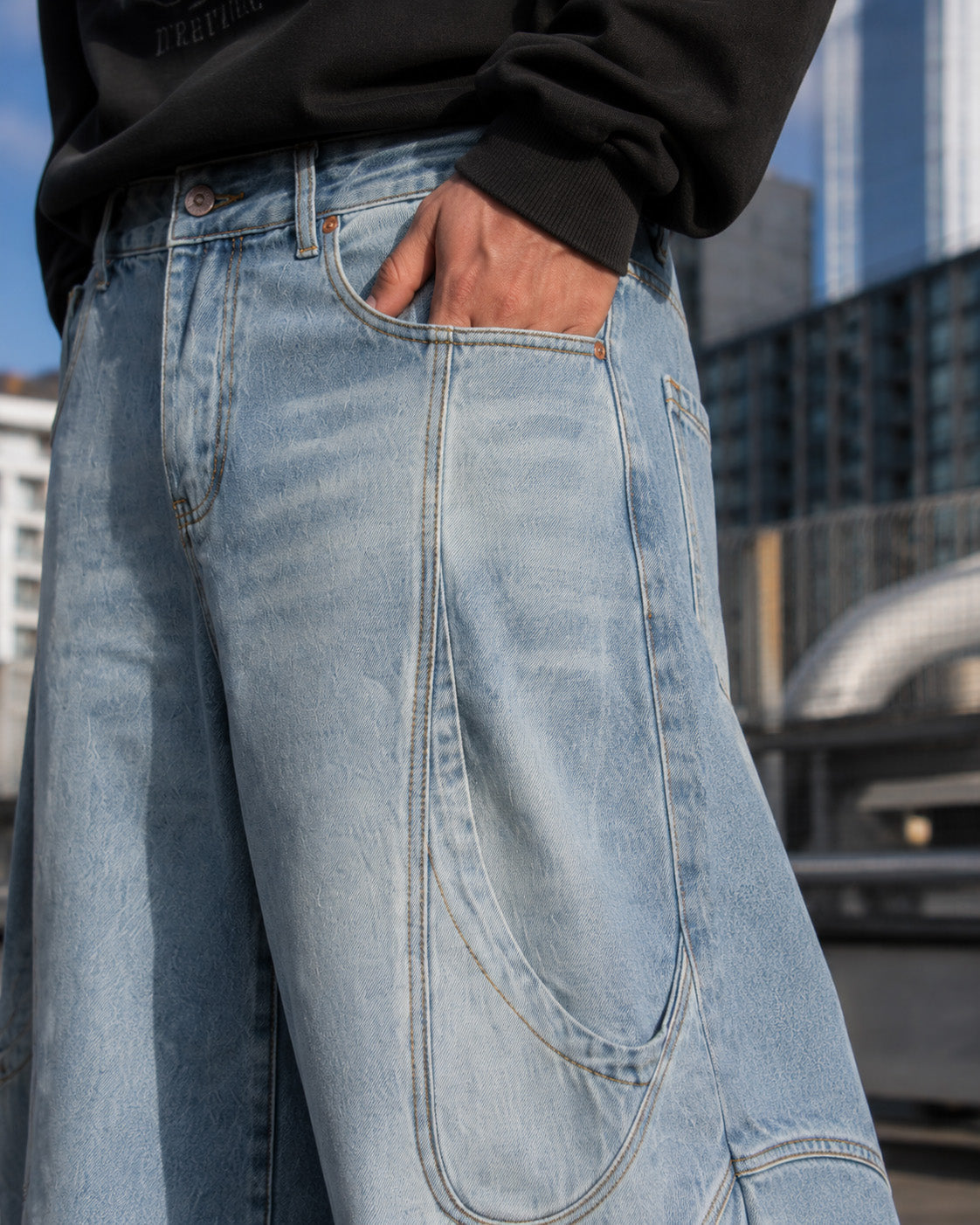 Arc Panel Denim Jeans , - Streetwear Jeans - Slick Street