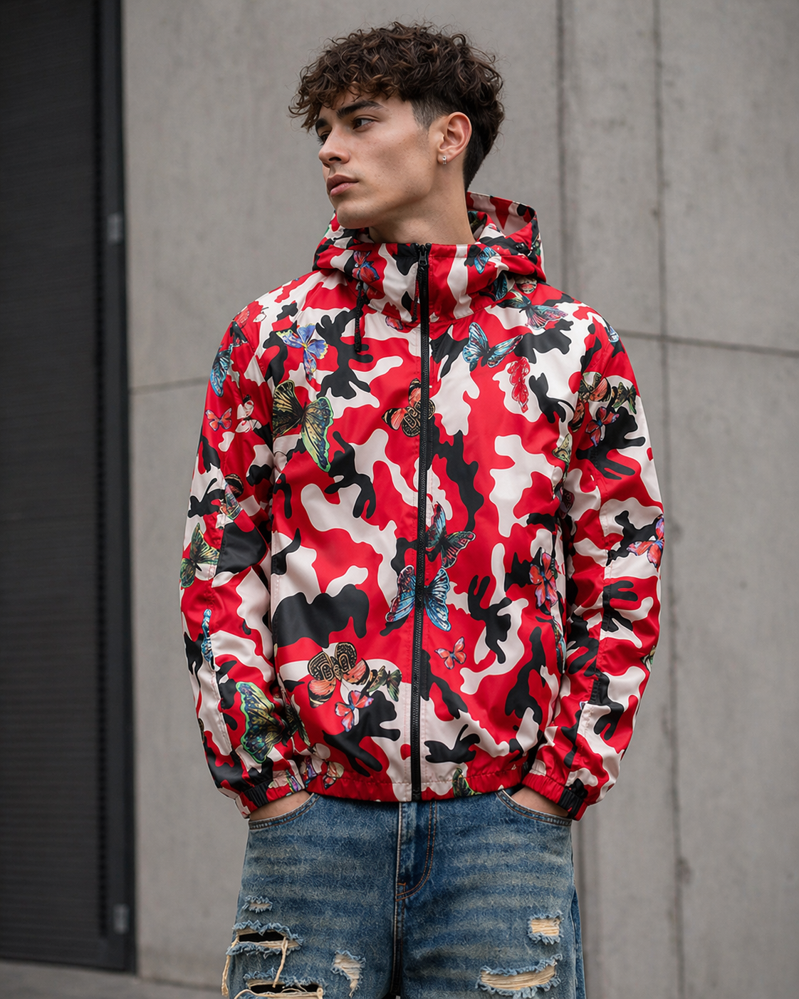 Butterfly Camo Windbreaker , - Streetwear Jackets - Slick Street