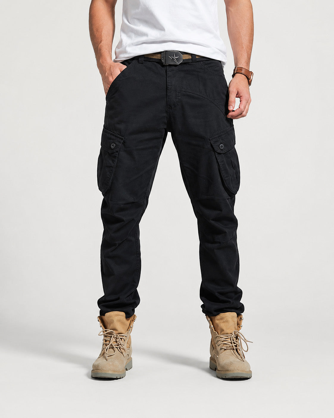 Fieldworks Cargo Pants Black, 29 - Streetwear Cargo Pants - Slick Street