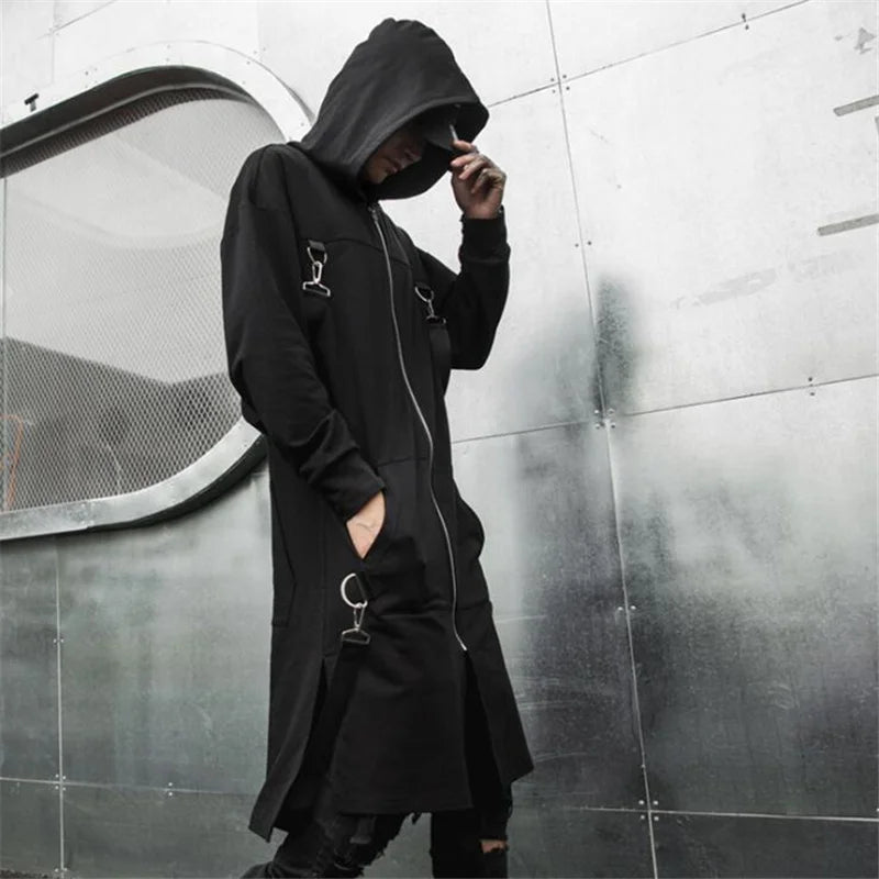 Dark Punk Long Coat , - Streetwear Coat - Slick Street