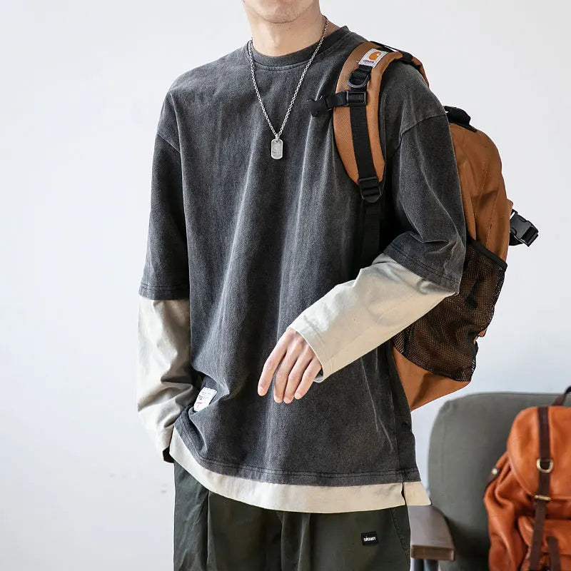 Two Layer Long Sleeve T-Shirt , - Streetwear Sweatshirts - Slick Street
