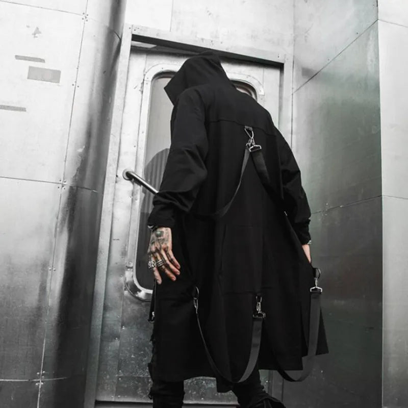 Dark Punk Long Coat , - Streetwear Coat - Slick Street