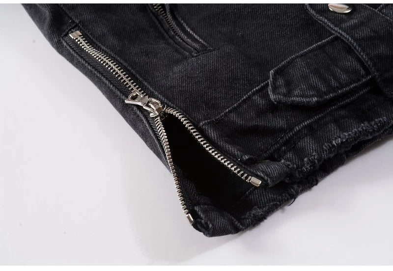 Multi Zippers And Buckles Jacket , - Streetwear Jacket - Slick Street