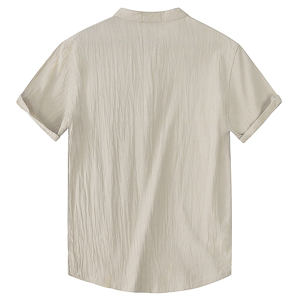 Linen Patch Pocket With Short-Sleeved T-shirt ,  - Streetwear T-Shirt - Slick Street
