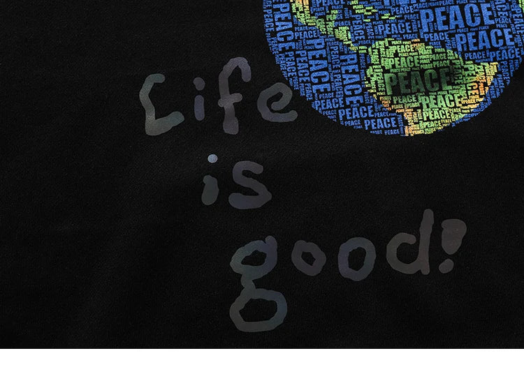 Life Is Good Global Peace Pullover Hoodie ,  - Streetwear Hoodie - Slick Street