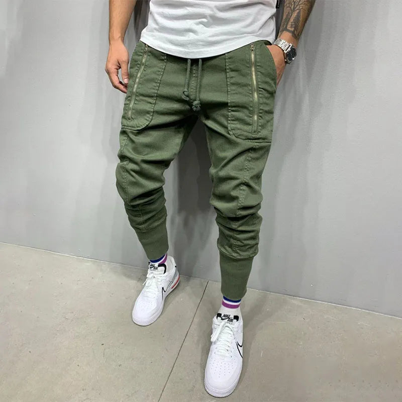 KA23 Skinny Fit Cargo Pants Green, XS - Streetwear Pants - Slick Street