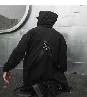 Dark Punk Long Coat , - Streetwear Coat - Slick Street