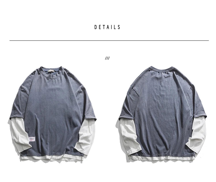 Two Layer Long Sleeve T-Shirt , - Streetwear Sweatshirts - Slick Street