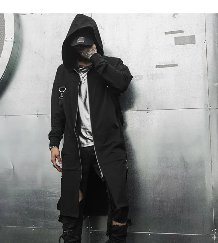 Dark Punk Long Coat , - Streetwear Coat - Slick Street