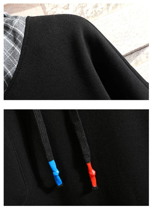 Fake Double Shirt Checkered Hoodie , - Streetwear Hoodie - Slick Street