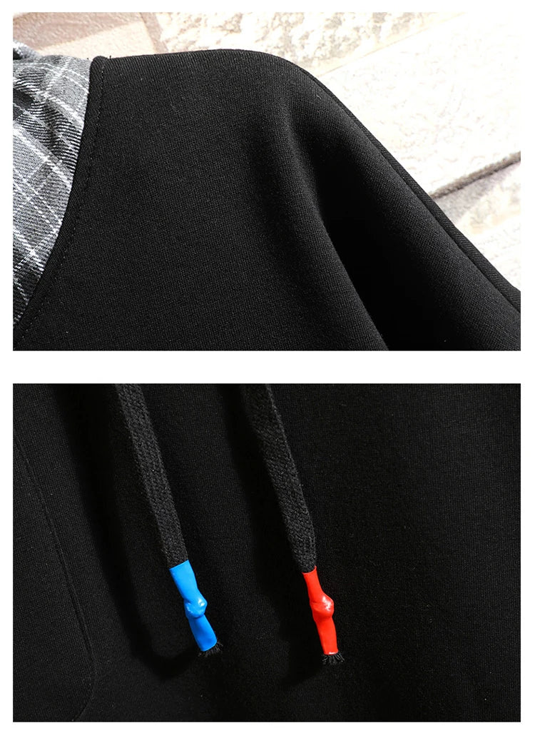 Fake Double Shirt Checkered Hoodie , - Streetwear Hoodie - Slick Street