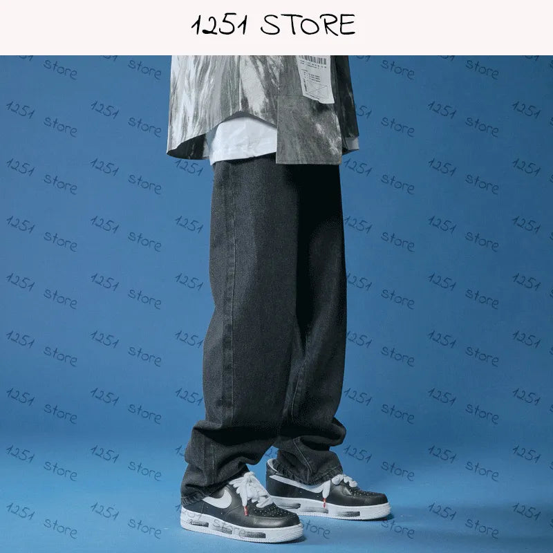 Straight Hip-hop Drawstring Wide Leg Pants ,  - Streetwear Pants - Slick Street