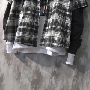 Two Shaded Plaid Check Hoodie , - Streetwear Hoodie - Slick Street