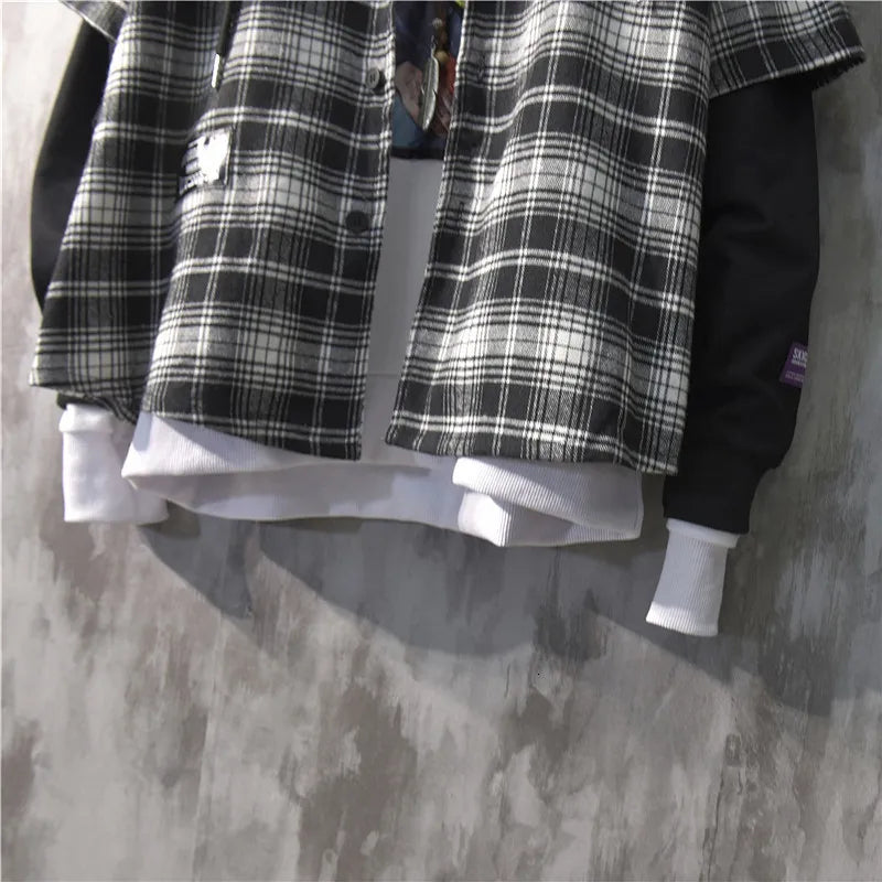 Two Shaded Plaid Check Hoodie , - Streetwear Hoodie - Slick Street