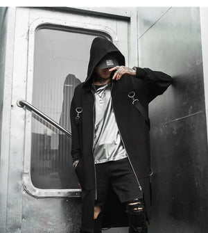 Dark Punk Long Coat , - Streetwear Coat - Slick Street