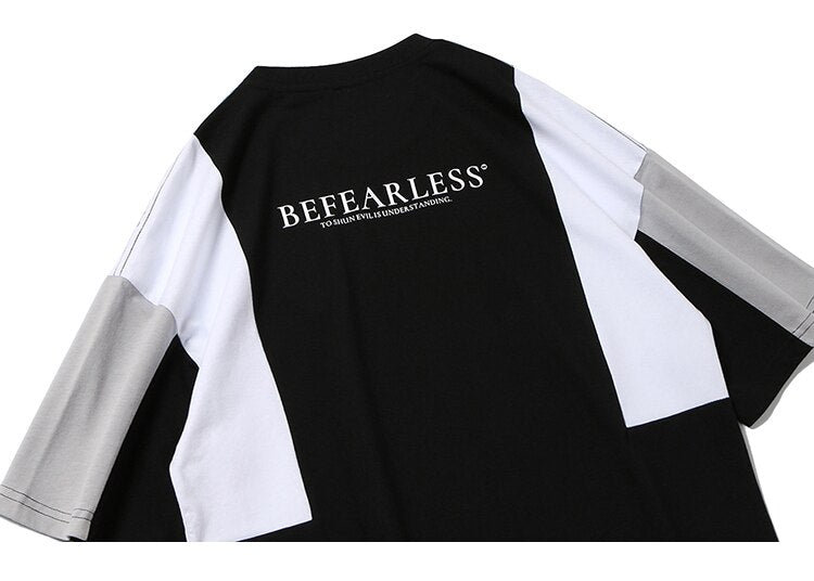 BEFEARLESS Devil Logo Color Block T-Shirt ,  - Streetwear T-Shirt - Slick Street
