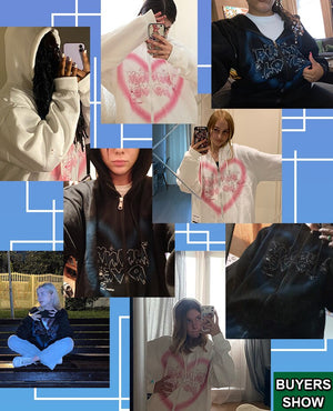 Heart Shape The BUNNY LOVE Anime Zipper Hoodie ,  - Streetwear Hoodie - Slick Street