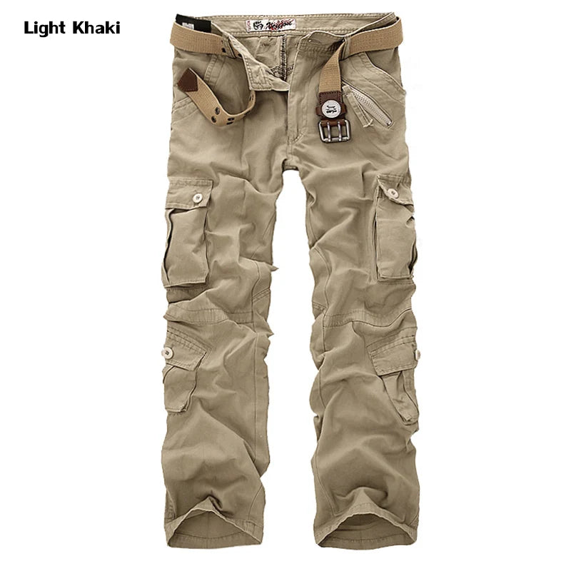 Rib Style Multi Pocket Pants Khaki, 26 - Streetwear Pants - Slick Street