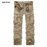 Rib Style Multi Pocket Pants Khaki, 28 - Streetwear Pants - Slick Street